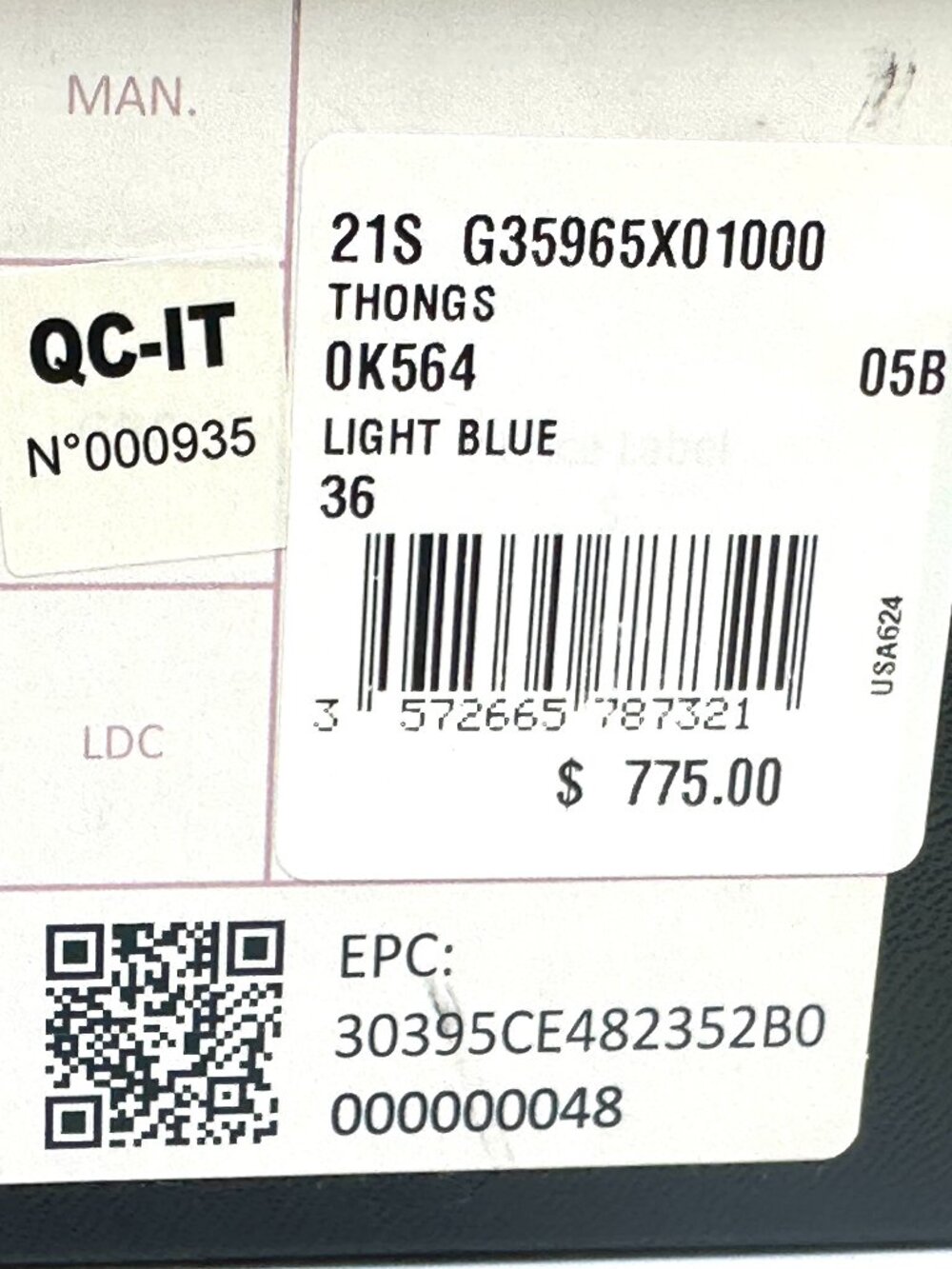 CHANEL 21S Leather Chain Terry Flip Flop Thong Flat Sandals Shoes - Picture 13 of 14